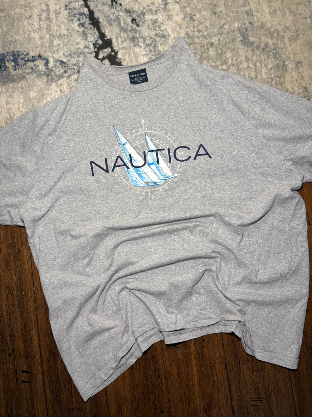 Nautica Sailboat Graphic T-Shirt Gray Size XXL